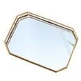 thumbnail image 6 of 13.78" Vintage Glass Metal Trays Mirror Vanity Perfume Organizer Dresser Bathroom Octagon Tray Home, 6 of 10