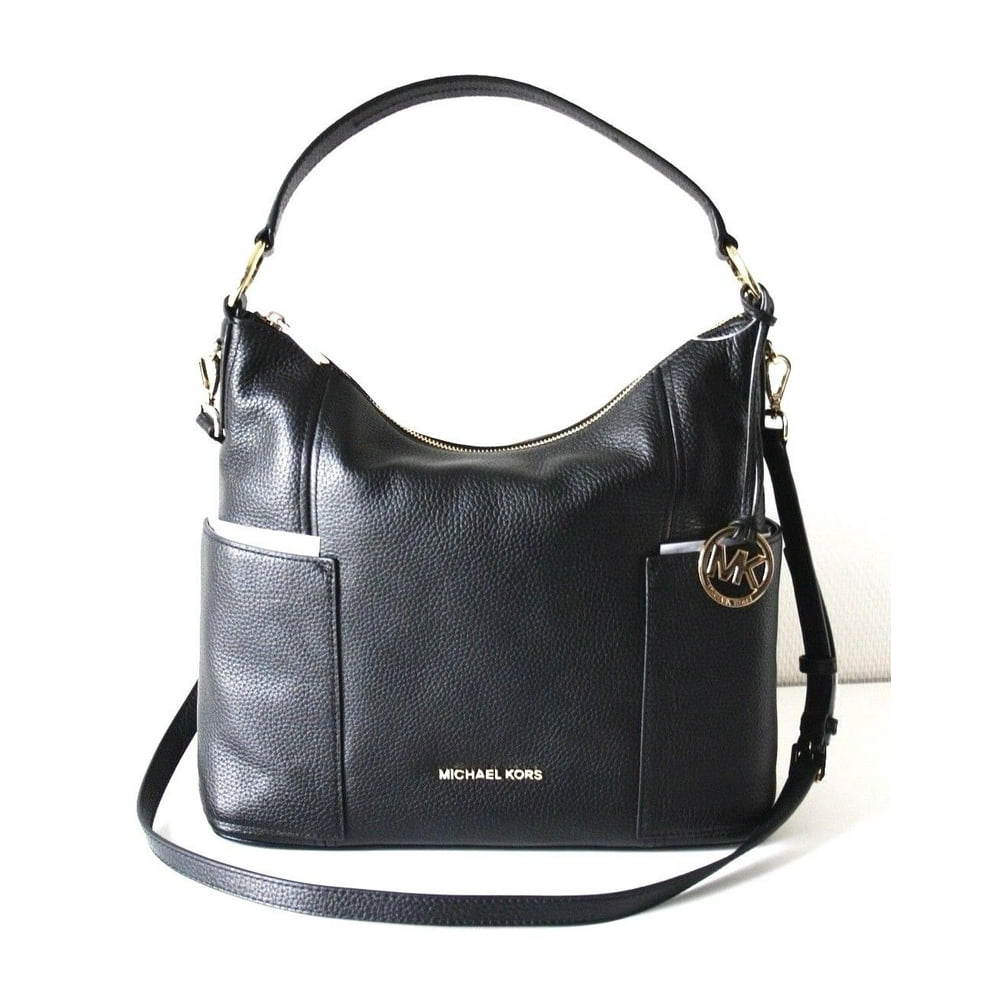 Michael Kors NEW MICHAEL KORS ANITA BLACK LEATHER SHOULDER BAG MEDIUM