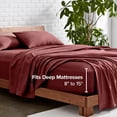 thumbnail image 4 of Bare Home Premium 1800 Collection 4-Piece Bed Sheet Set, California King, Heathered Rose, 4 of 8