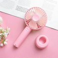 thumbnail image 4 of Mini Handheld Fan Portable Rechargeable Battery Operated Cooling Desktop With Base 3 Modes For Home Office Travel Outdoor A0nc, 4 of 5
