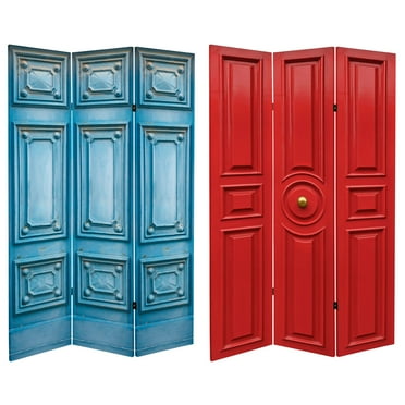 Oriental Furniture 6 ft. Tall Double Sided Fancy Door Panel Canvas Room Divider