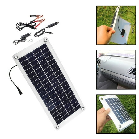Solar Power Motors - 20W Solar Panel Kit Outdoor Car Boat Battery Power Supply Solar Panel Battery Charger