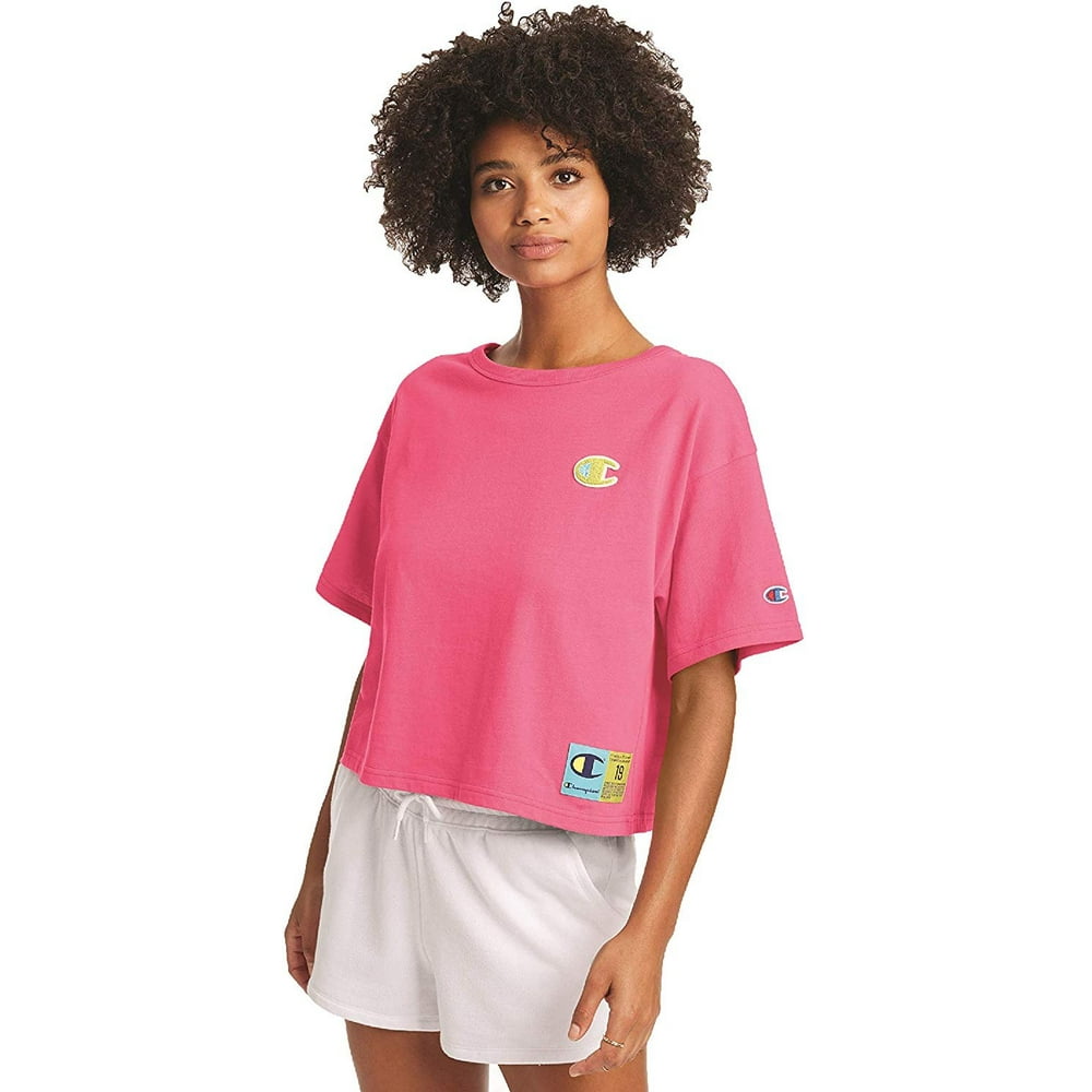 pink champion crop top