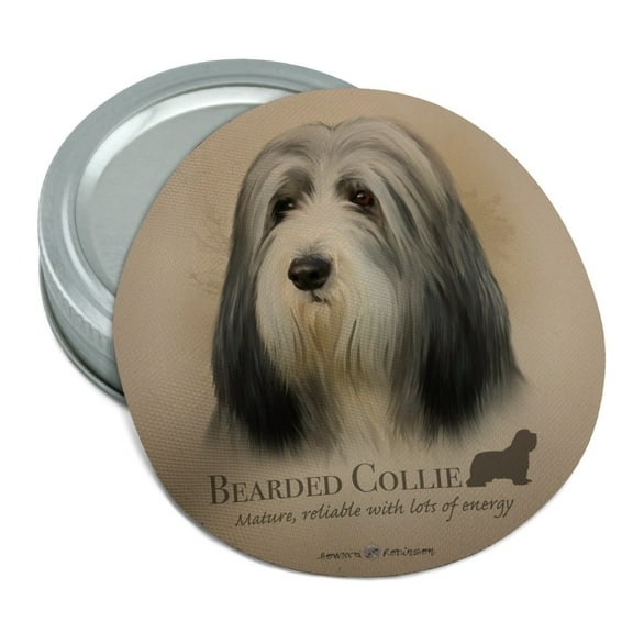 Bearded Collie Dog Breed Round Rubber Non-Slip Jar Gripper Lid Opener