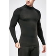 thumbnail image 2 of DEVOPS 2 Pack Men's thermal turtle neck long sleeve compression shirts (X-Large, Black/Charcoal), 2 of 3
