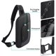 thumbnail image 3 of Gris Mode Hommes Sling Bag Sacs Bandoulire pour Hommes Sac de Poitrine Antivol Crossbody Bag Travail Sport Sling Sac Dos Impermable Polyester, 3 of 5