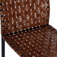 thumbnail image 3 of Bowery Hill Transitional Metal Urban Woven Leather Bar Stool in Brown, 3 of 7