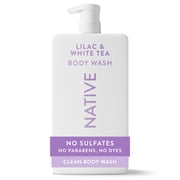 Native Body Wash for Women & Men, Sulfate Free, Lilac & White Tea, 36 fl oz