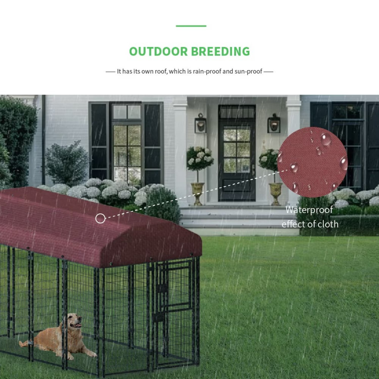 Chicken Coop Outdoor Run Pen 98"x50"x60", Metal Chicken Tractor Cage with Cover, Large Poultry Enclosure for Yard Ducks Rabbits Hens, Red