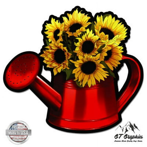 Gardening Sunflowers - 3" Vinyl Sticker - For Car Laptop I-Pad Phone Helmet Hard Hat - Waterproof Decal