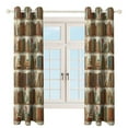thumbnail image 4 of Vintage Bookshelf Floral Pattern Window Blackout Curtain 3d Printed Blackout Curtain Bedroom Living Room Hotel Window 2 Panel Shade, 4 of 6