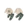 thumbnail image 2 of BemeyourBBs Toddler Baby Boy Hunting Outfits Spring Fall Winter Clothes Animal Letter Print Long Sleeve Sweatshirt and Camouflage Pants Set, 2 of 8