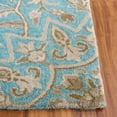 thumbnail image 4 of SAFAVIEH Bella Kade Floral Wool Area Rug, Blue/Taupe, 5' x 5' Square, 4 of 12