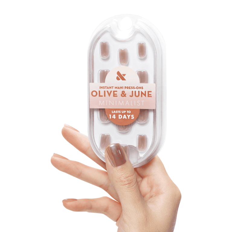 Olive & June Instant Mani Press-On Nails, Taupe Jelly Chrome photo 3