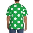 thumbnail image 7 of Goofa Green And White Polka Dot Printed Men's Casual Short-sleeved Shirt,Lightweight Breathable Button-down,Summer Casual men's top,Versatile Fashion shirt-, 7 of 7