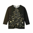 thumbnail image 3 of SuTry Kids Christmas Shirts 3/4 Length Sleeve Hoodless Tops Funny Christmas Print Crew Neck Holiday Tops Pullover for Children 3-12 Years(Multicolor#3,7 Years), 3 of 7