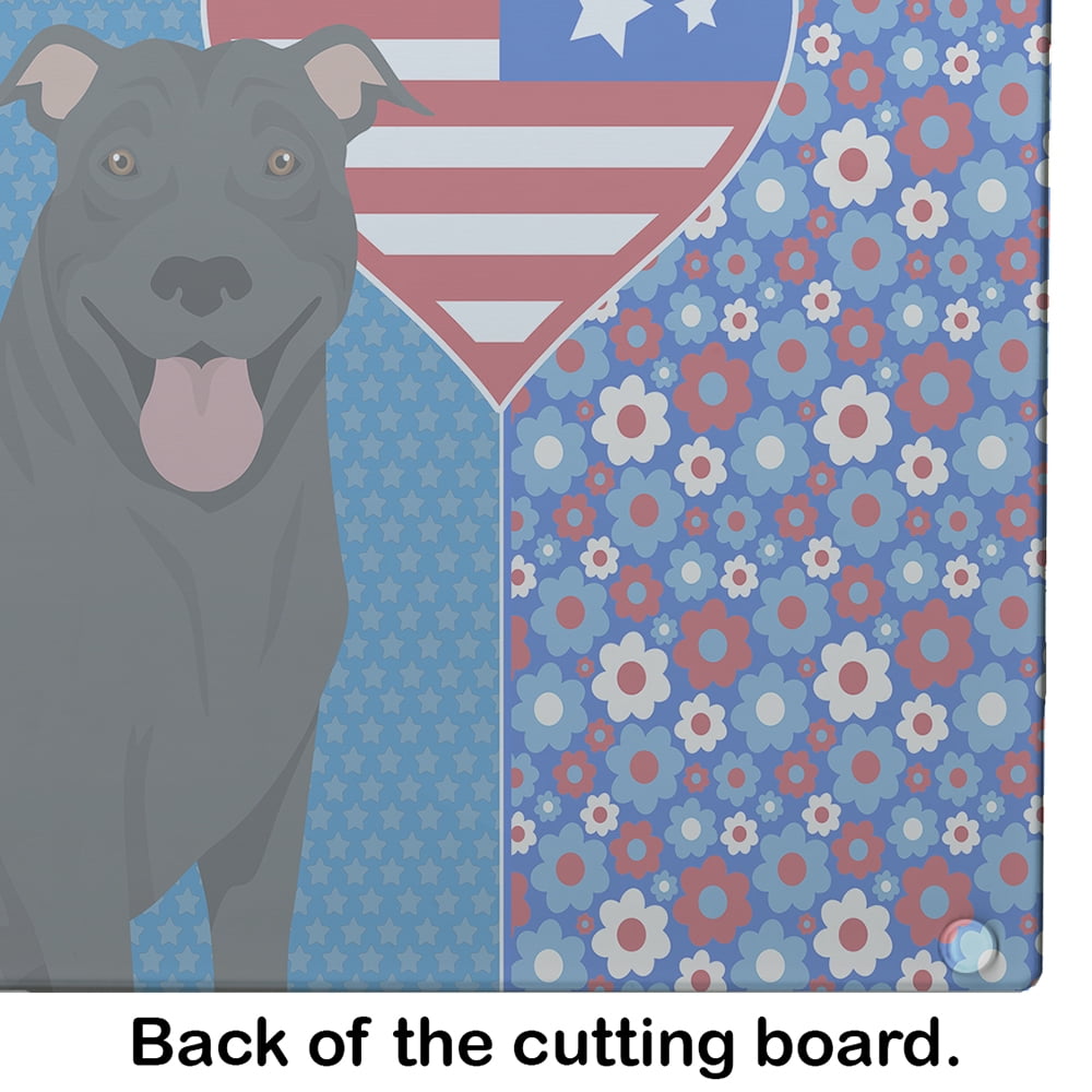 Black Pit Bull Terrier Glass Cutting Board Large 12 in x 15 in