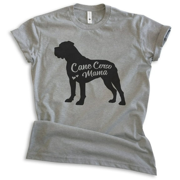 Cane Corso Mama, Unisex Women's Shirt, Cane Corso Owner, Funny Dog Mama Gift, Dark Heather Gray, Medium