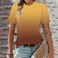 thumbnail image 2 of Ichuanyi Womens Summer Tops Trendy Gradient Color Print Short Sleeve Tshirts Shirts Crew Neck T Shirts Fashion, 2 of 7