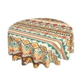 thumbnail image 2 of ZICANCN Round Table Cloths 60 Inch, Bohemian Ethnic Abstract Floral Table Cover Waterproof Washable Outdoor Picnic Tablecloth, 2 of 8