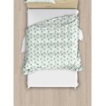 thumbnail image 1 of Ivory and Blue Twin Size Duvet Cover Set, Forget-me-not Flowers Pattern Fresh Foliage on Ivory Backdrop, Decorative 2 Piece Bedding Set with 1 Pillow Sham, Pale Blue Ivory and Green, by Ambesonne, 1 of 3