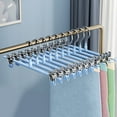 thumbnail image 5 of vnanda Clothes Organizer Rack 8pcs Trouser Hangers Adjustable Non-slip Space Saving with Rubber Coating Strong Chrome Clothes Hangers Pants Rack, 5 of 8