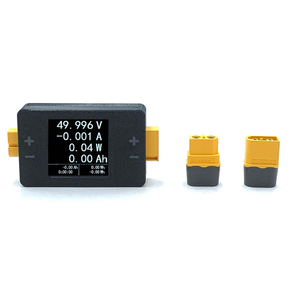 1PC 8-150V 25A/50 Power Meter Avionics Battery Voltage And Capacity Tester 60mm*38mm*13.5mm XT60/XT90 Interface Power Meter
