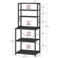 thumbnail image 3 of VASAGLE Coffee Bar, Baker’s Rack for Kitchen with Storage, 6-Tier Kitchen Shelves with 6 Hooks, Microwave Stand, Industrial,  Charcoal Gray and Ink Black, 3 of 7