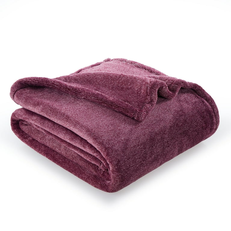 EcoThread™ Plush Heathered Soft Oversized Throw Blanket, Wine