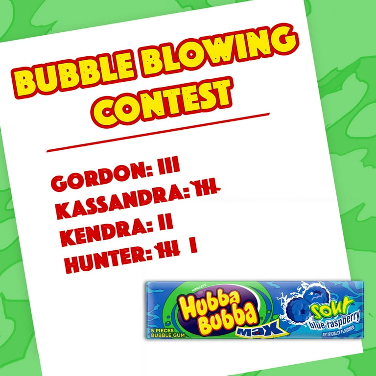 Hubba Bubba Max Sour Blue Raspberry Bubble Gum - 5 Piece