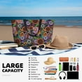 thumbnail image 3 of Lafuoo Vintage Floral Pattern Large Capacity Beach Travel Bag, Zipper Pocket Handbag Shoulder Bag, Suitable for Beach, Pool, Gym-One Size, 3 of 5
