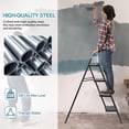 thumbnail image 3 of 2 Step Ladder, Lightweight Portable Foldable Collapsible Folding Sturdy Steel Metal Step Stool with Anti-Slip Wide Pedal, Heavy Duty 330 lbs Capacity, for Home, Kitchen, Closet, Adults, White, 3 of 7