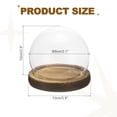 thumbnail image 2 of Cloche Glass Dome, 3.5" x 5" Glass Display Bell Jar, Glass Dome Cloche with Light Brown Base for DIY Flower Craft, 2 of 7