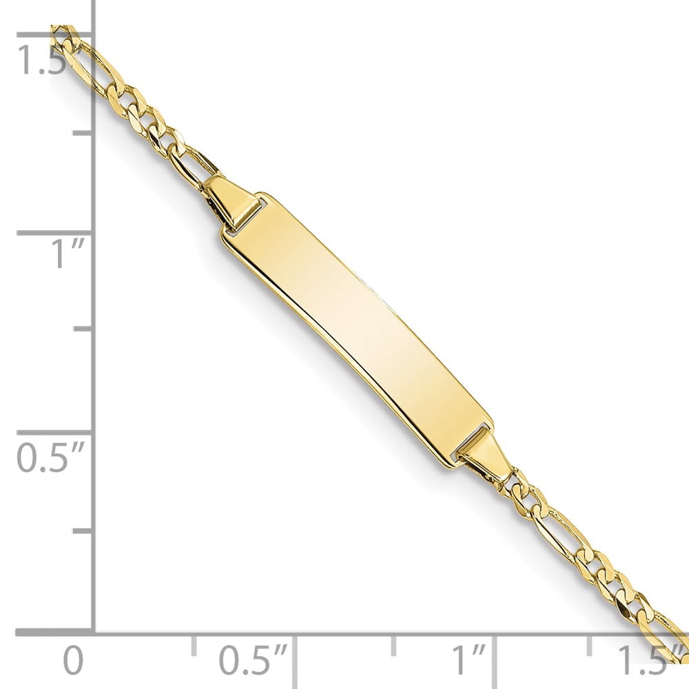 Primal Gold 10 Karat Yellow Gold Figaro Link ID Bracelet