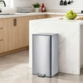 thumbnail image 2 of Senfot 11 Gal Kitchen Trash Can, 40 L Stainless Steel Garbage Can with Soft Close Lid & Removable Inner Bucket - Metal Waste Bin, 2 of 8