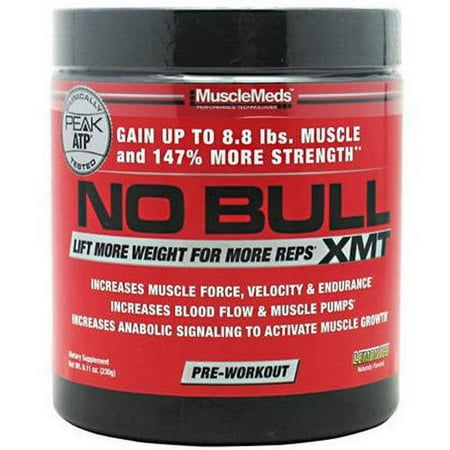 Muscle Meds No Bull XMT Pre Workout Powders, Lemon Ice, 8.11 OZ