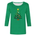 thumbnail image 5 of Holiday Party Outfits Aueoeo Merry and Bright Sweatshirts Women Christmas Graphic Print Long Sleeve Crewneck Shirts Casual Blouse Green X-Large, 5 of 5