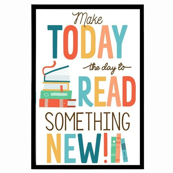 Reading Poster, School Library English Classroom Print, Librarian Decor, Educational Chart To Learn, Kid Poster, Unframed (9x11 Inch)