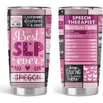 Speech Language Pathologist Gift, SLP Tumbler, Speech Therapy Gifts for Women, Speech Pathologist Retirement Gifts, Stainless Steel Tumbler with Lid and Straw Coffee Mug 20 OZ