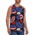 thumbnail image 2 of Pofeuu American With Lips Print Men's Muscle T-Shirt, Sleeveless, Muscle Tank, Classic Muscle Tee Top For Men Casual Sleeveless Muscle T-Shirt Trendy Clothes-X-Large, 2 of 7