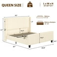 thumbnail image 7 of Miniyam Queen Size Upholstered Bed with Wingback Headboard, USB Charging Station for Adult, Beige, 7 of 7