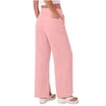 thumbnail image 4 of Diufon Linen Pants Women Summer Drawstring High Waisted Palazzo Pants with Pockets Casual Wide Leg Trousers, 4 of 11