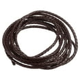 thumbnail image 1 of Cordón de cuero trenzado redondo Uxcell de 3 mm para manualidades y fabricación de joyas, marrón oscuro 2.2 yardas, 1 of 7