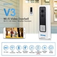 thumbnail image 2 of Timbre visual,1080P WIFI inalámbrico Video Timbre Cámara de seguridad con visión nocturna Audio bidireccional PIR ESCAM Timbre visual, 2 of 7