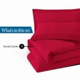 thumbnail image 4 of 1- Piece Premium Duvet Cover -Super King (116" x 98") Size - 400 Thread Count, Ultra Soft Egyptian Cotton Comforter Cover with Zipper Closure & Corner Ties, Red Solid, 4 of 7
