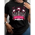 thumbnail image 1 of T-Shirt Col Rond Imprimé Cœur Squelette Anti-Valentin, 100 % Polyester, Longueur Régulière, Motif Alphabet, pour Femmes, Manches Courtes Toutes Saisons, Fête des Pères, Fête des Mères, 1 of 6