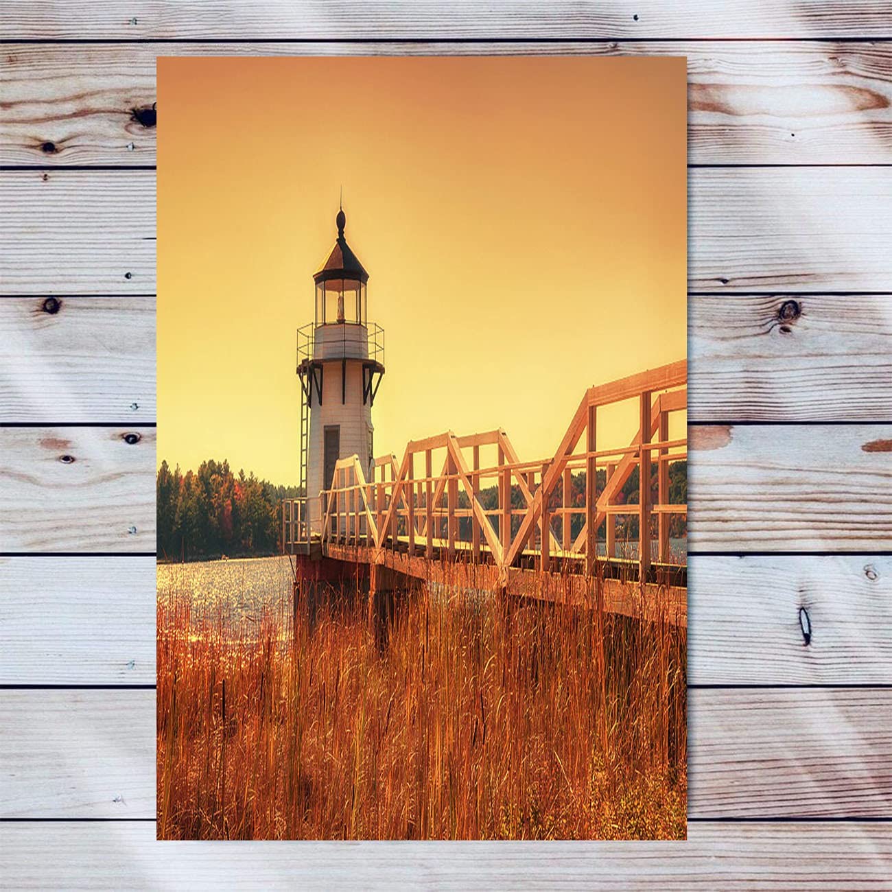 Lighthouse Canvas Wall Art Artwork Wooden Frame Painting Doubling Point