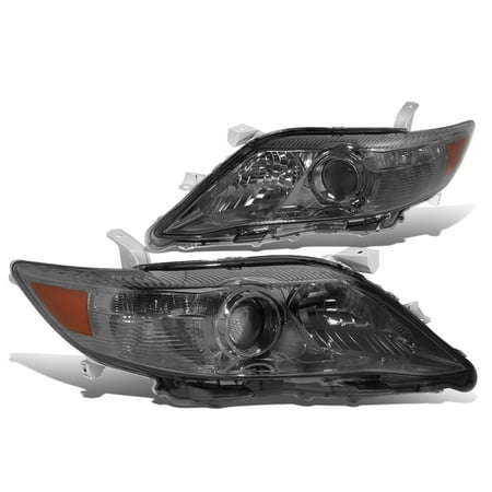 Corner Lights Lens - For 10-11 Toyota Camry XV40 Pair Projector Headlight Smoked Lens Amber Corner Headlamps Left+Right