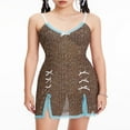 thumbnail image 2 of Robe Cami à Imprimé Léopard Transparent Col en V - Mini Body Aguichant pour Femmes, 2 of 9