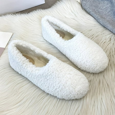 

Luxury Lambwool Moccasins Femme Winter Cotton Shoes Women Warm Plush Loafers Comfy Curly Sheep Fur Flats Woman Large Size 40-43